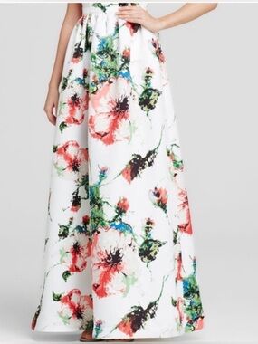 NEW! Parker Rose Garden Floral Maxi Full Ball Skirt With Pockets
